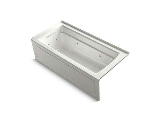 KOHLER K-1949-HLA-NY Archer 66" X 32" Alcove Heated Whirlpool, Left Hand In Dune