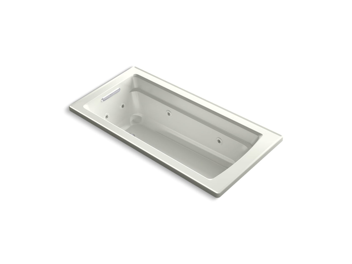 KOHLER K-1949-W1-NY Archer 66" X 32" Drop-In Whirlpool Bath With Bask Heated Surface In Dune