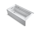 KOHLER K-1124-LAW-7 Archer 72" X 36" Alcove Whirlpool Bath With Bask Heated Surface, Left Drain - Black Black