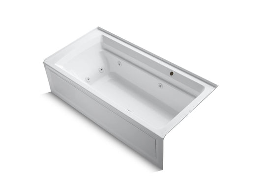 KOHLER K-1124-RAW-0 Archer 72" X 36" Alcove Whirlpool Bath With Bask Heated Surface, Right Drain In White