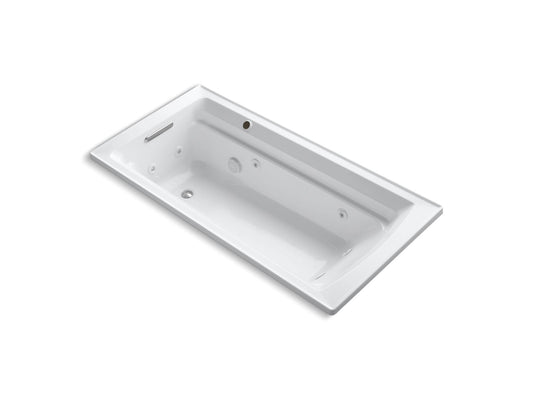 KOHLER K-1124-W1-0 Archer 72" X 36" Drop-In Whirlpool Bath With Bask Heated Surface In White