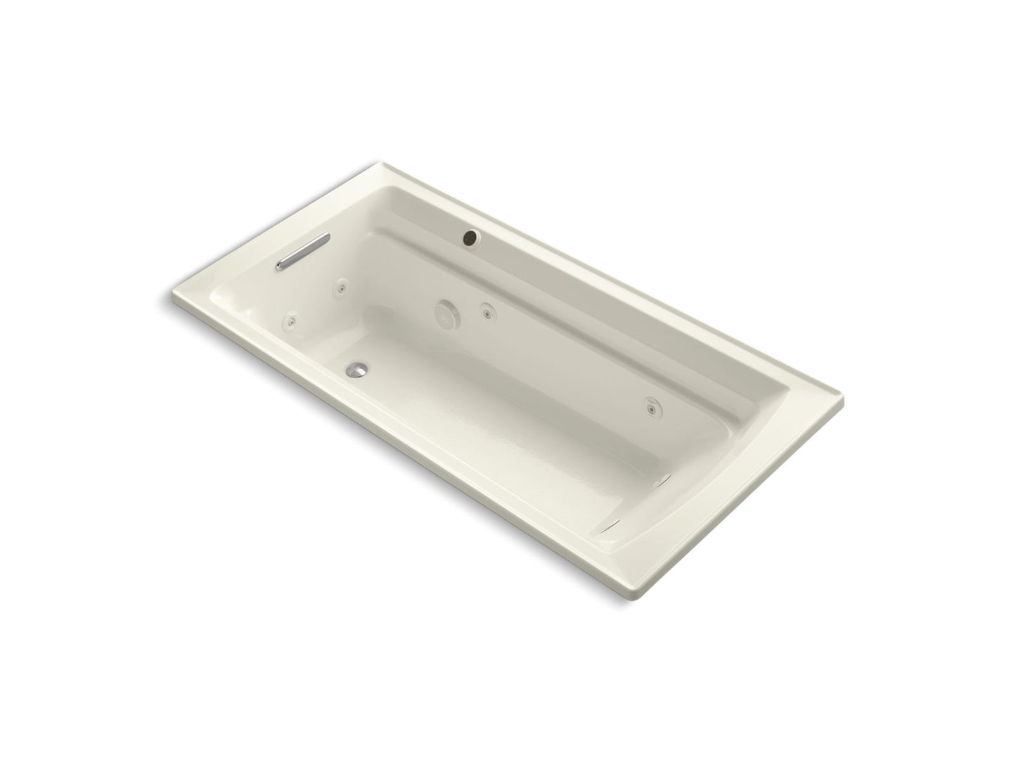 KOHLER K-1124-W1-96 Archer 72" X 36" Drop-In Whirlpool Bath With Bask Heated Surface In Biscuit