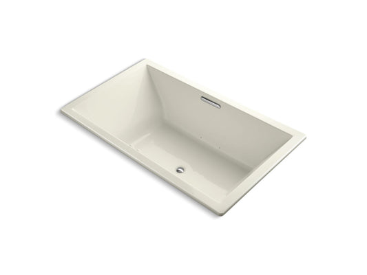 KOHLER K-1174-GHW-96 Underscore 72" X 42" Drop-In Heated Bubblemassage Air Bath With Bask Heated Surface In Biscuit