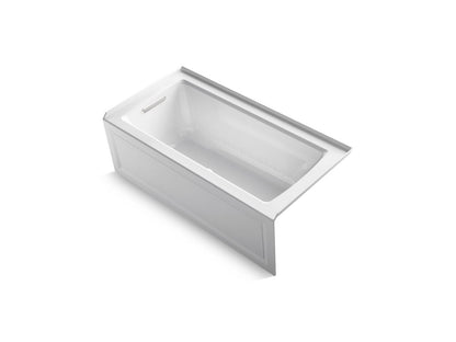 KOHLER K-1947-GHLAW-95 Archer 60" x 30" integral apron Heated BubbleMassage air bath with Bask heated surface and left-hand drain - Ice Grey