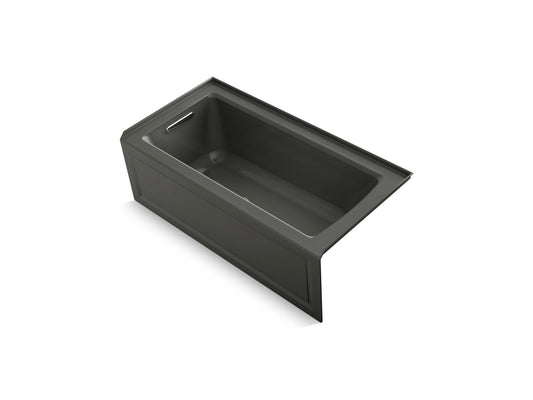 KOHLER K-1947-GHLA-58 Archer 60" X 30" Alcove Heated Bubblemassage Air Bath, Left Drain In Thunder Grey