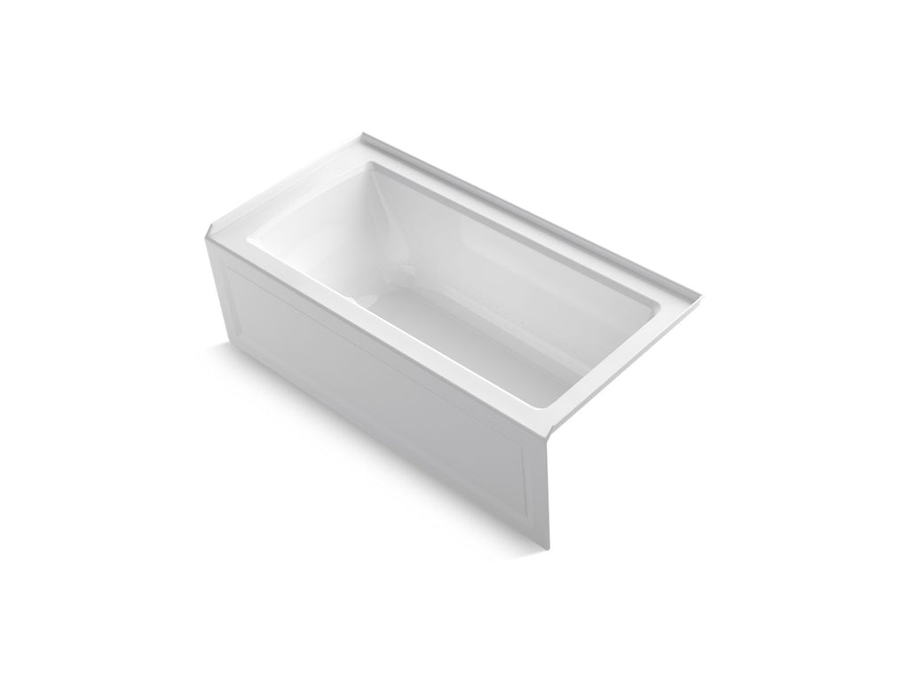 KOHLER K-1947-GHRA-0 Archer 60" X 30" Alcove Heated Bubblemassage Air Bath, Right Drain - White