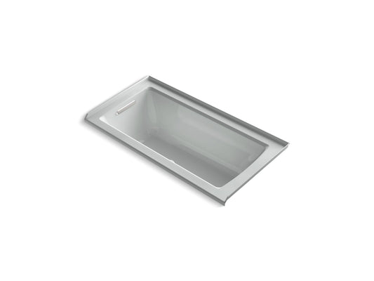 KOHLER K-1947-GHLF-95 Archer 60" X 30" Alcove Heated Bubblemassage Air Bath, Left Drain In Ice Grey