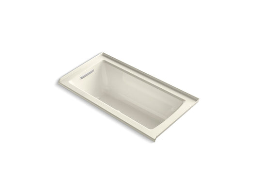 KOHLER K-1947-GHLF-96 Archer 60" X 30" Alcove Heated Bubblemassage Air Bath, Left Drain In Biscuit