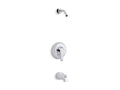 KOHLER K-TLS98007-4-CP July Rite-Temp Bath And Shower Trim Kit, Without Showerhead - Polished Chrome
