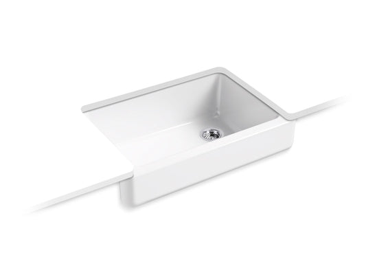 KOHLER K-5826-0 Whitehaven 32-1/2" Undermount Single-Bowl Farmhouse Kitchen Sink In White