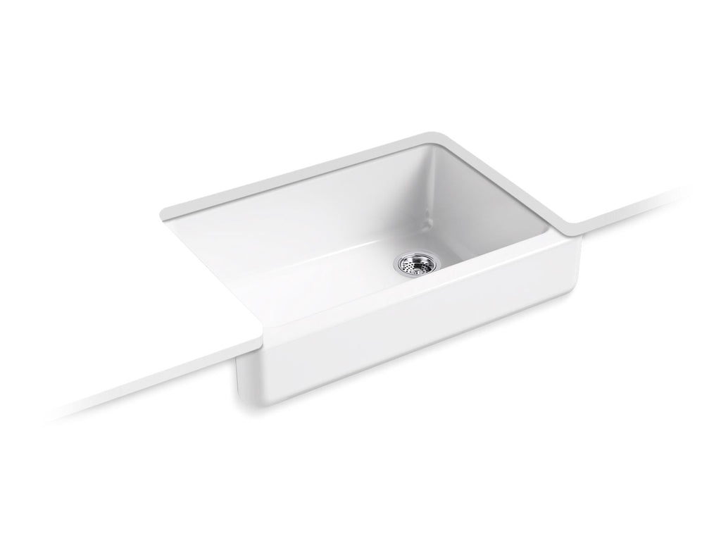 KOHLER K-5826-FF Whitehaven 32-1/2" Undermount Single-Bowl Farmhouse Kitchen Sink - Sea Salt