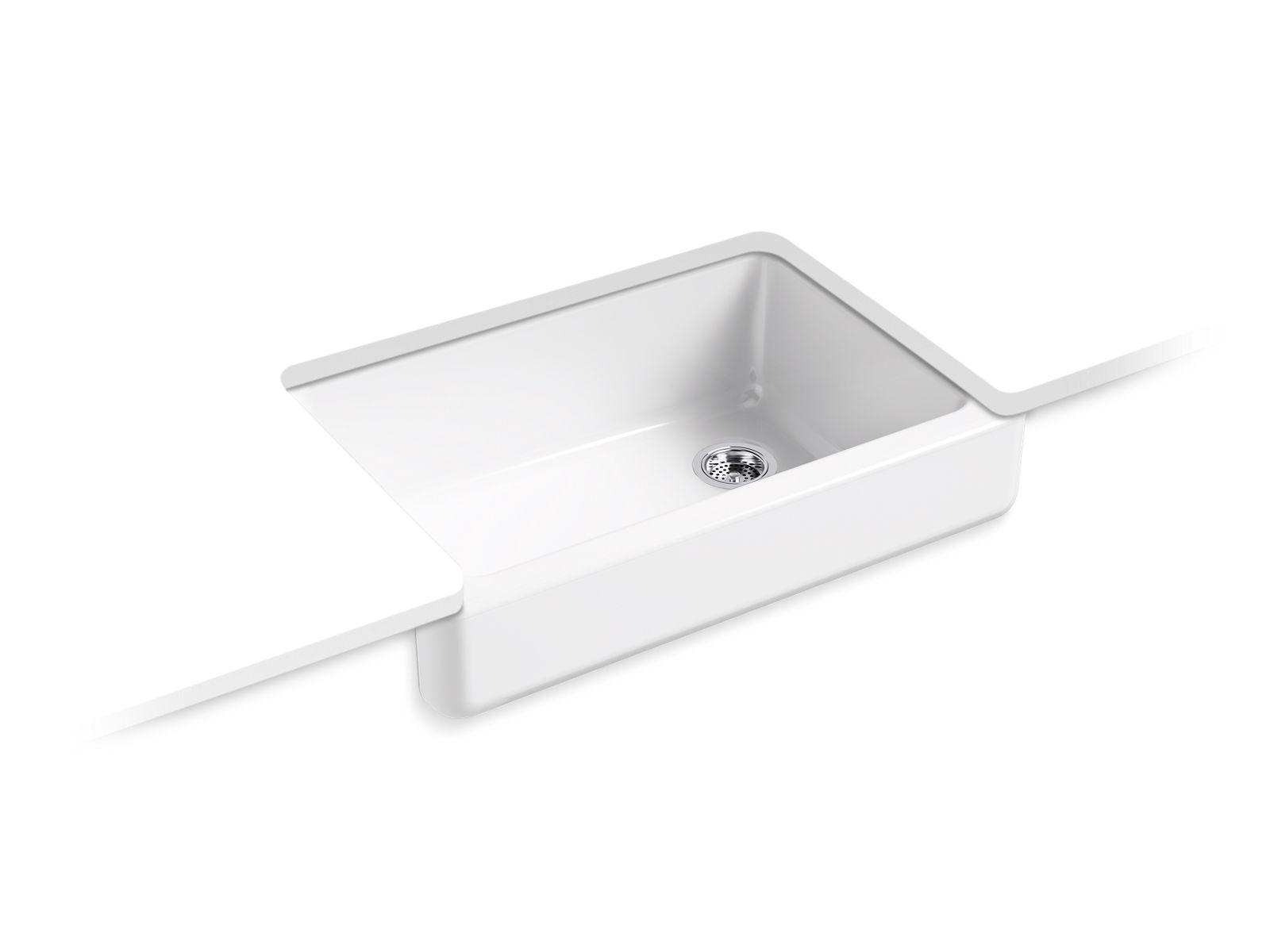 KOHLER K-5826-FF Whitehaven 32-1/2" Undermount Single-Bowl Farmhouse Kitchen Sink - Sea Salt