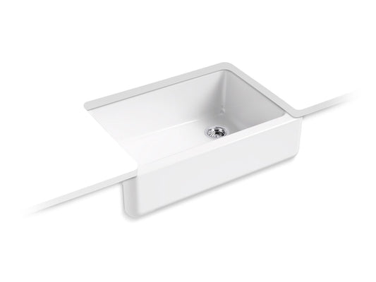 KOHLER K-5827-0 Whitehaven 32-3/4" Undermount Single-Bowl Farmhouse Kitchen Sink In White