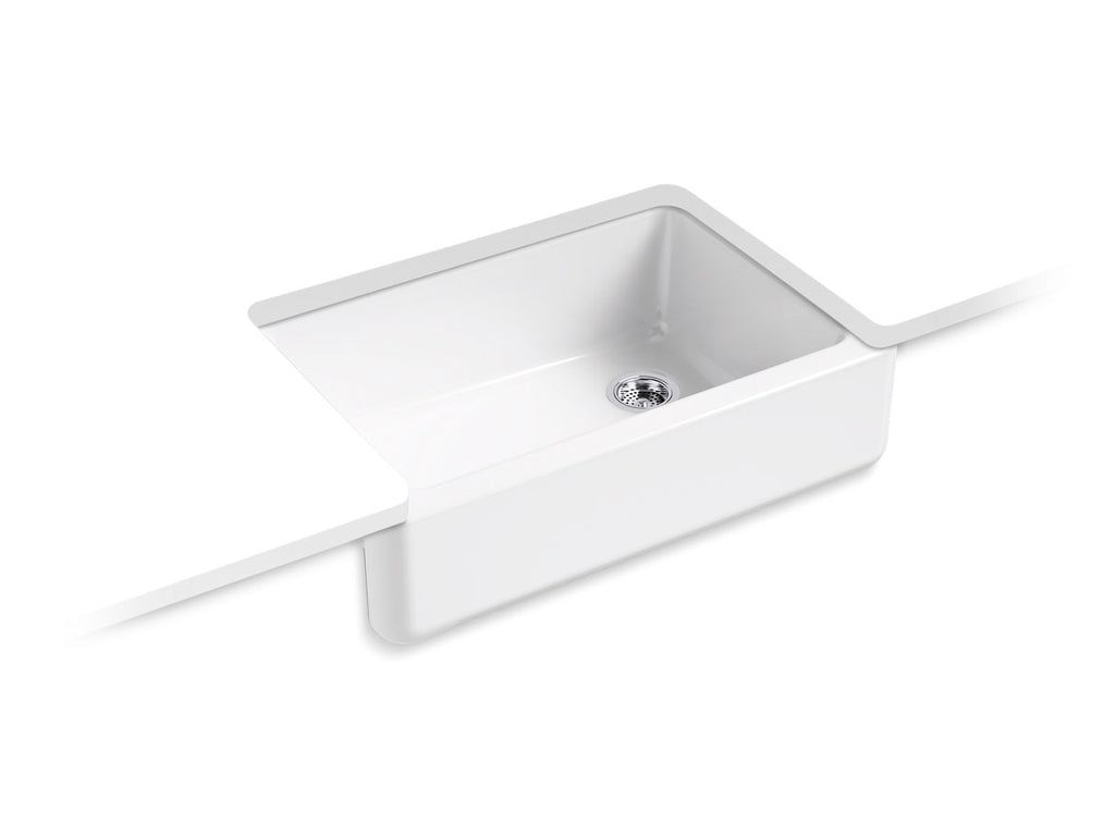 KOHLER K-5827-TRF Whitehaven 32-3/4" Undermount Single-Bowl Farmhouse Kitchen Sink - Truffle