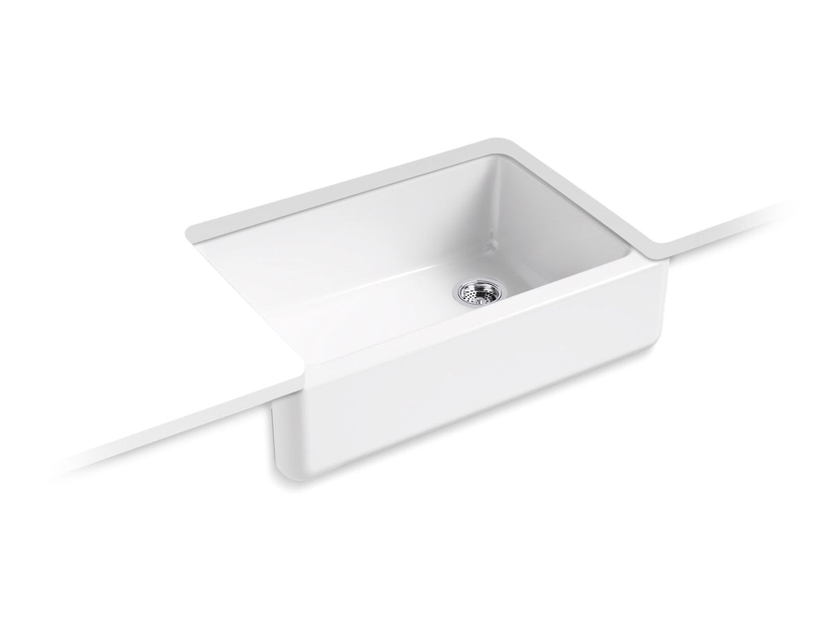 KOHLER K-5827-TRF Whitehaven 32-3/4" Undermount Single-Bowl Farmhouse Kitchen Sink - Truffle