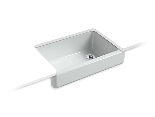 KOHLER K-5826-95 Whitehaven 32-1/2" Undermount Single-Bowl Farmhouse Kitchen Sink In Ice Grey