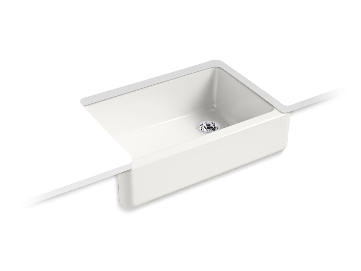 KOHLER K-5827-FF Whitehaven 32-3/4" Undermount Single-Bowl Farmhouse Kitchen Sink In Sea Salt