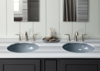 KOHLER K-2741-G1-B11 Whist 19" oval wall-mount/undermount bathroom sink, no overflow - Opaque Dusk