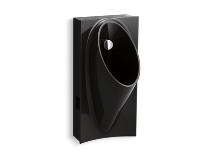 KOHLER K-5244-ER-7 Steward Washout half-stall 0.125 gpf urinal, rear spud - Black Black