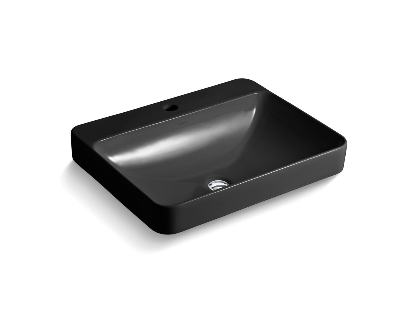 KOHLER K-2660-1-7 Vox 23" Rectangular Vessel Bathroom Sink In Black Black