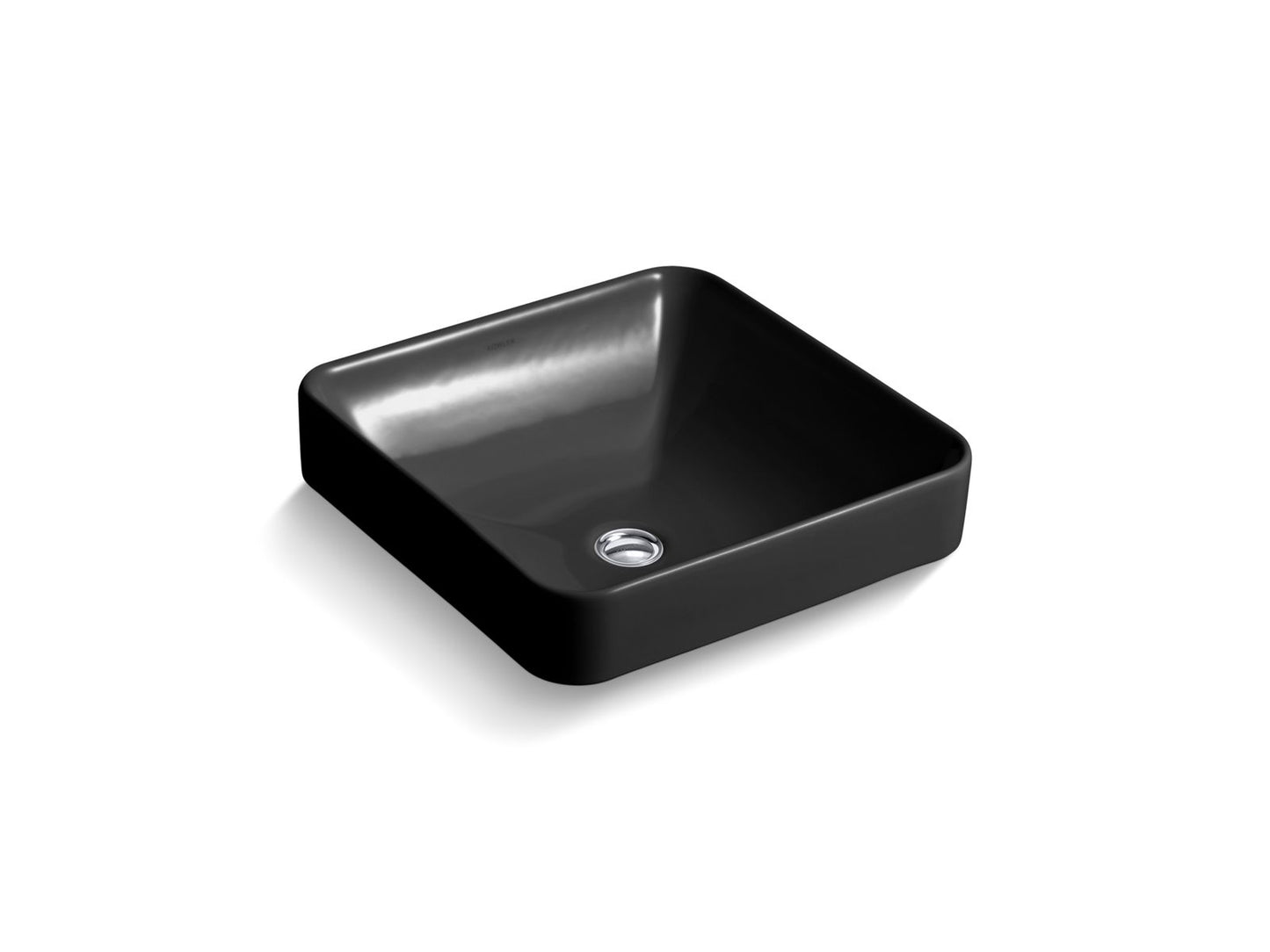 KOHLER K-2661-7 Vox 16-1/4" Square Vessel Bathroom Sink In Black Black