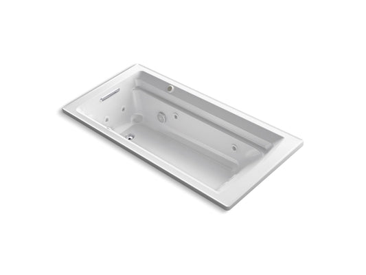 KOHLER K-1124-XHGH-0 Archer 72" X 36" Drop-In Heated Bubblemassage Air Bath And Whirlpool In White