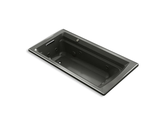 KOHLER K-1124-XHGH-58 Archer 72" X 36" Drop-In Heated Bubblemassage Air Bath And Whirlpool In Thunder Grey