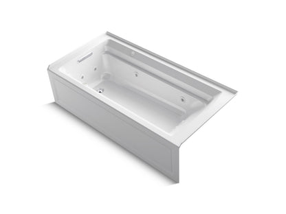 KOHLER K-1124-XGHLA-95 Archer 72" x 36" alcove Heated BubbleMassage air bath and whirlpool, left drain - Ice Grey