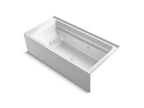 KOHLER K-1124-XGHRA-7 Archer 72" X 36" Alcove Heated Bubblemassage Air Bath And Whirlpool, Right Drain - Black Black