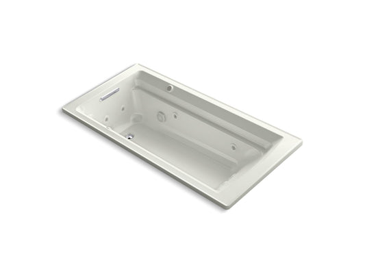 KOHLER K-1124-XHGH-NY Archer 72" X 36" Drop-In Heated Bubblemassage Air Bath And Whirlpool In Dune