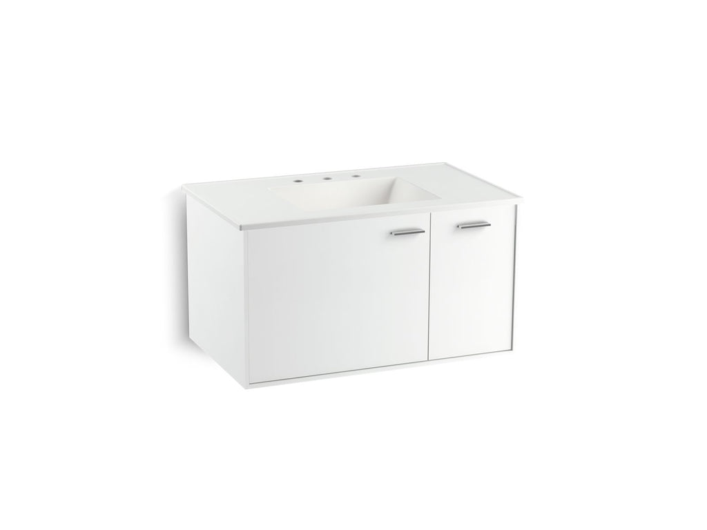 KOHLER K-99543-R-1WA Jute 36" Wall-Hung Bathroom Vanity Cabinet - Linen White