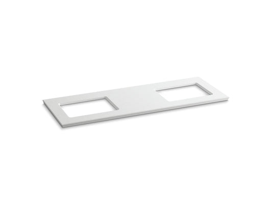 KOHLER K-5461-S33 Solid/Expressions 61" Vanity Top With Double Verticyl Rectangular Cutout In White Expressions