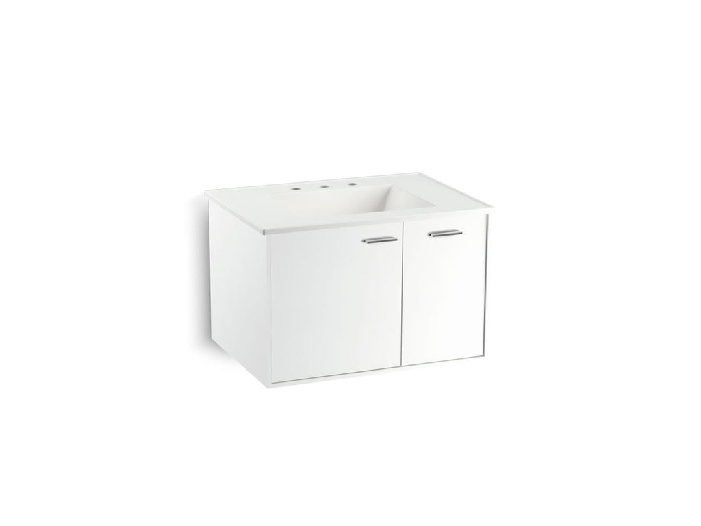 KOHLER K-99541-R-1WA Jute 30" Wall-Hung Bathroom Vanity Cabinet - Linen White