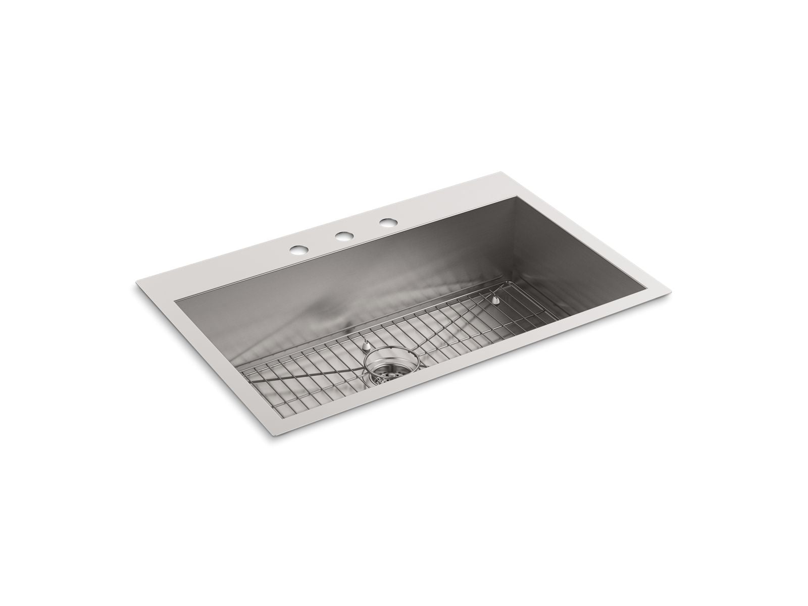 KOHLER K-3821-3-NA Vault 33" Top-/Undermount Single-Bowl Kitchen Sink - Stainless Steel