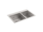 KOHLER K-3823-1-NA Vault 33" Top-/Undermount Double-Bowl Kitchen Sink - Stainless Steel