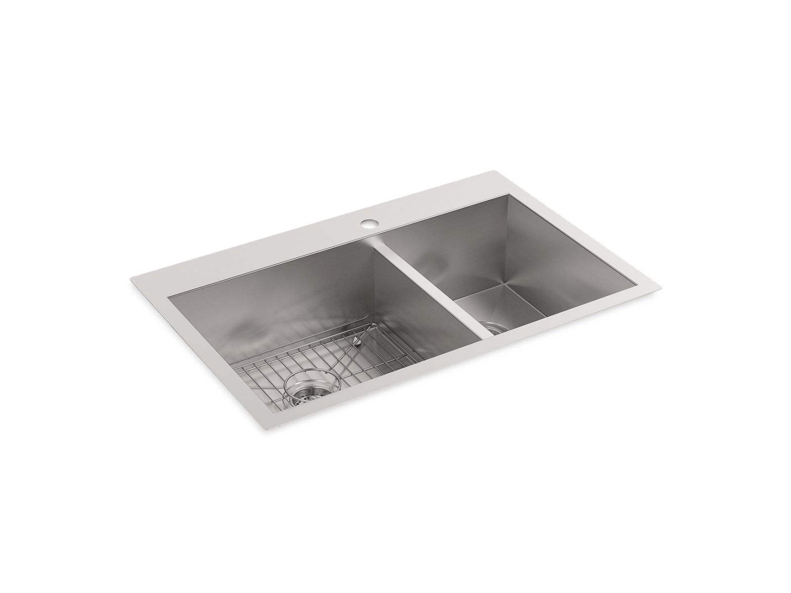 KOHLER K-3823-1-NA Vault 33" Top-/Undermount Double-Bowl Kitchen Sink - Stainless Steel