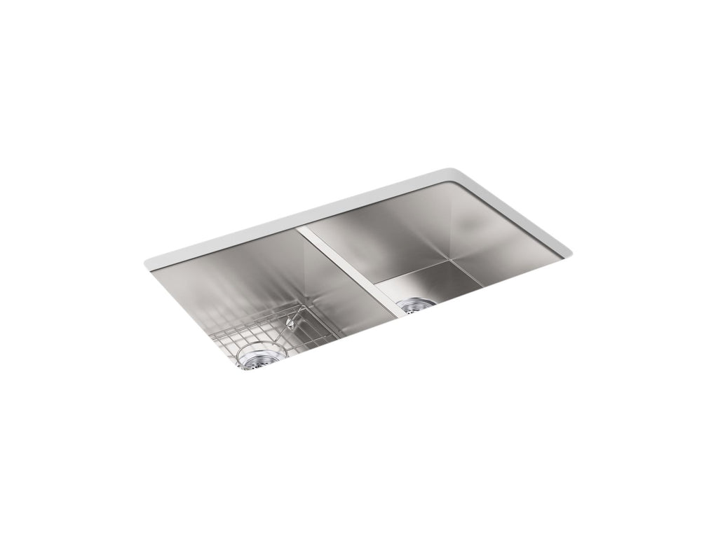 KOHLER K-3820-3-NA Vault 33" Top-/Undermount Double-Bowl Kitchen Sink - Stainless Steel