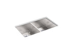 KOHLER K-3820-3-NA Vault 33" Top-/Undermount Double-Bowl Kitchen Sink - Stainless Steel