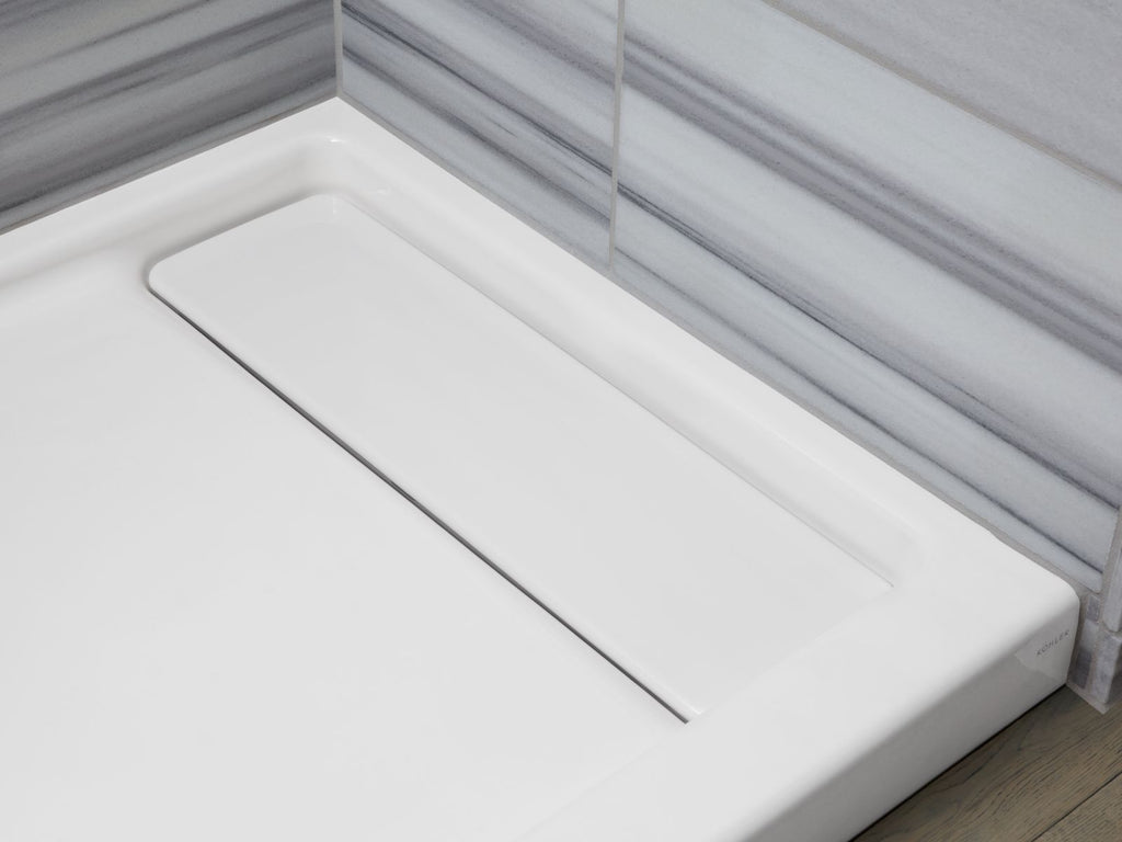 KOHLER K-9166-NY Bellwether 60" X 32" Alcove Shower Base, Right Offset Drain - Dune
