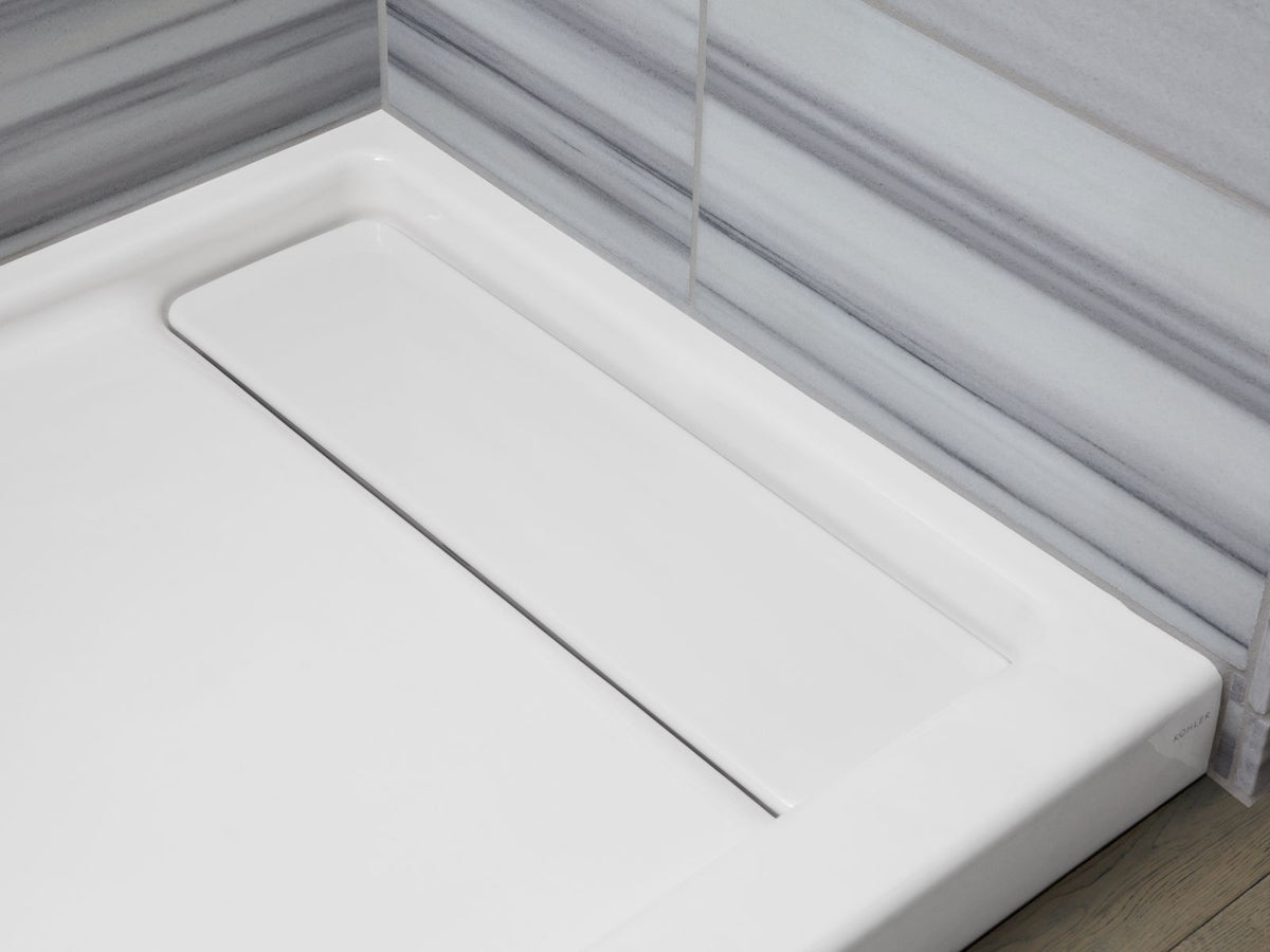 KOHLER K-9166-NY Bellwether 60" X 32" Alcove Shower Base, Right Offset Drain - Dune
