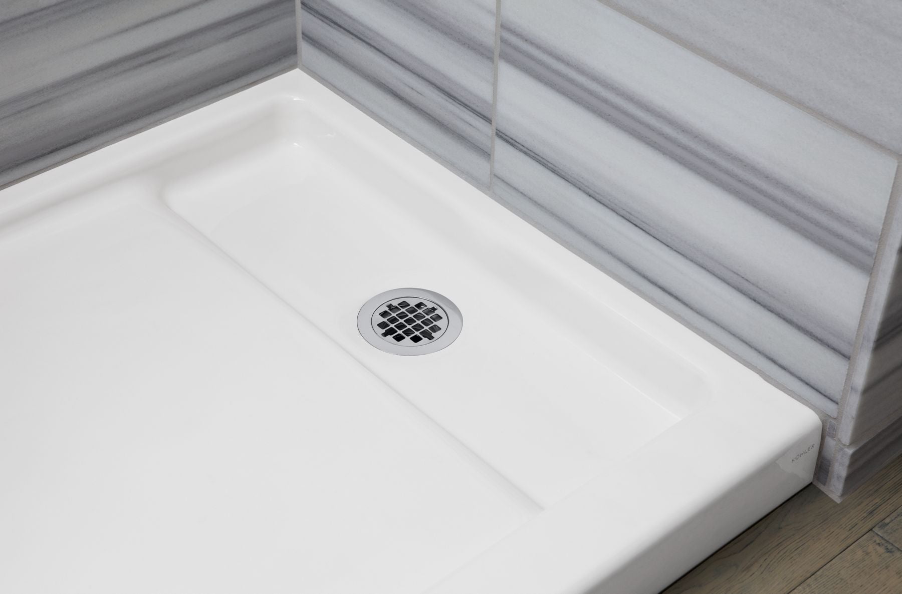 KOHLER K-9166-NY Bellwether 60" X 32" Alcove Shower Base, Right Offset Drain - Dune