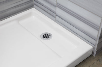 KOHLER K-9166-0 Bellwether 60" x 32" alcove shower base, right offset drain - White