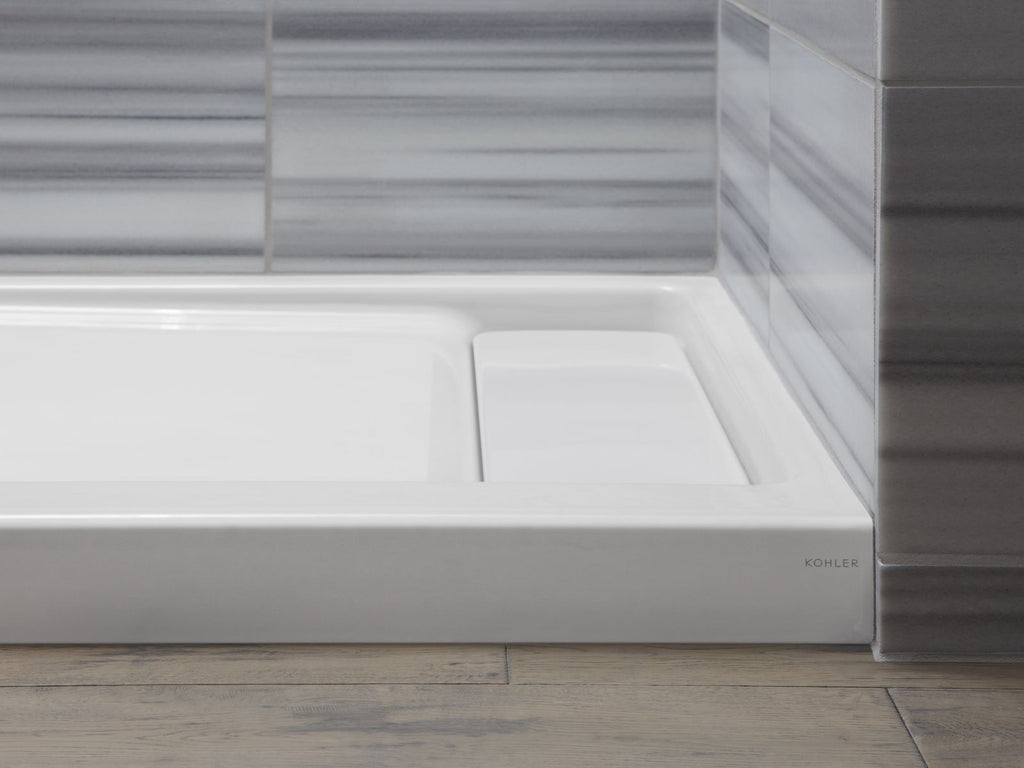 KOHLER K-9166-NY Bellwether 60" X 32" Alcove Shower Base, Right Offset Drain - Dune