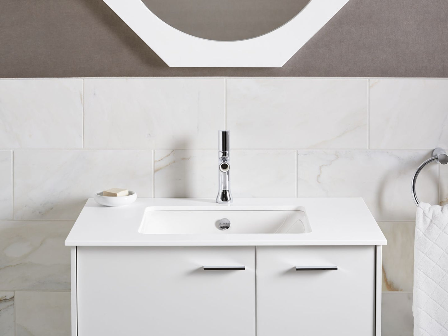 KOHLER K-5400-FF Iron Plains 18-1/2" rectangular drop-in/undermount bathroom sink - Sea Salt