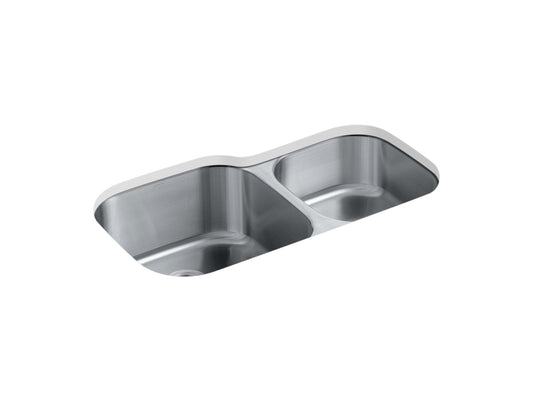 KOHLER K-3356-HCF-NA Undertone Preserve 35-1/4 Undermount Double-Bowl Kitchen Sink