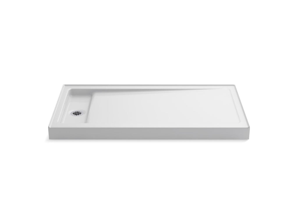 KOHLER K-9163-96 Bellwether 60" X 32" Alcove Shower Base, Left Drain - Biscuit