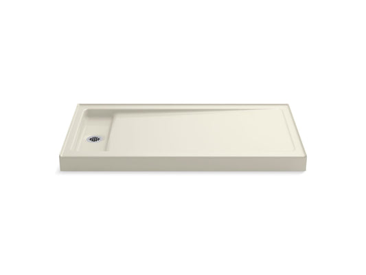 KOHLER K-9163-96 Bellwether 60" X 32" Alcove Shower Base, Left Drain In Biscuit