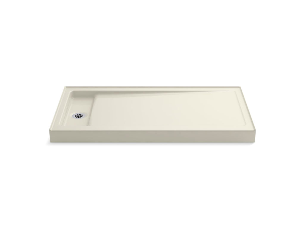 KOHLER K-9163-96 Bellwether 60" X 32" Alcove Shower Base, Left Drain - Biscuit