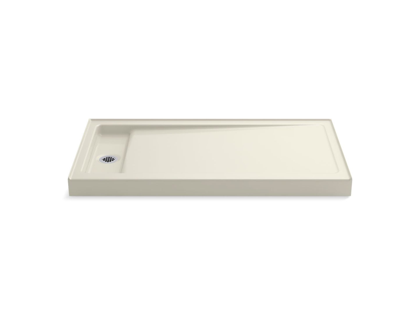 KOHLER K-9163-96 Bellwether 60" x 32" alcove shower base, left drain - Biscuit