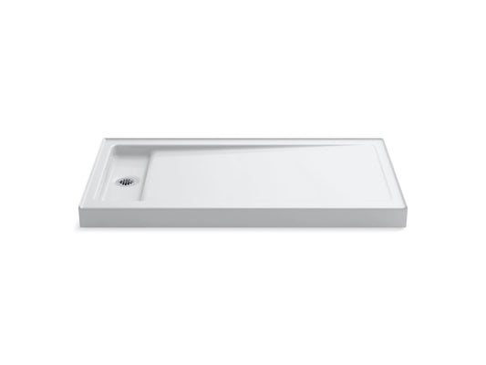 KOHLER K-9165-0 Bellwether 60" X 32" Alcove Shower Base, Left Offset Drain In White